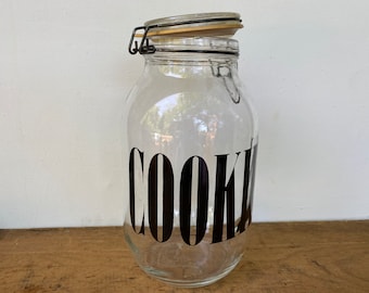 Vintage Triumph Cookie Canister Made In France, 3 L, Glass Cookies Jar With Wire Bale Lid, Cookie Lover