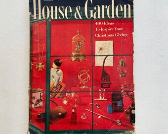 50's Vintage House & Garden, November 1956, Mid Century Modern Homes, Advertisements, Christmas, Collage Ephemera