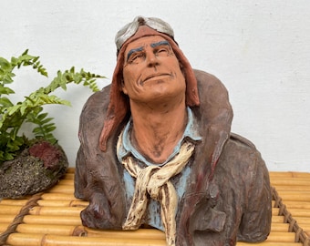 1973, Busto de aviador de Michael Garman, Estatua de resina Americana, Piloto apuesto, Amor por volar, 4 de julio