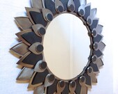 Sale - 25%! Wall mirror in brushed steel "Winter sun" by noel Jean Scerri