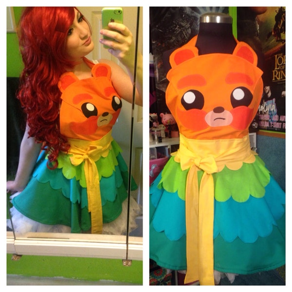 READY TO SHIP Rainbow Bear Inspired Cosplay Dress/Apron