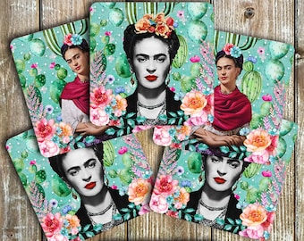 Frida Kahlo Drink Coasters, Set Of 6 Non Slip Tough Neoprene, Frida Coasters, Frida Kahlo Decor