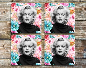 Marilyn Monroe Drink Coasters, Set of 4 Neoprene Coasters