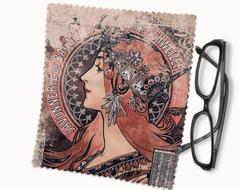 Alphonse Mucha Lens Cleaner, Microfibre Cloth, Glasses Cloth