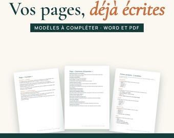 Zu vervollständigende Shopify-Shopseiten | Vorlagen: Über uns, Versand, Rückgabe, FAQs, Produktbeschreibungen und Kunden-E-Mails auf Französisch