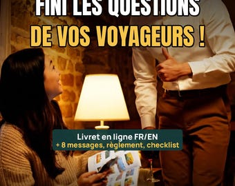 Livret d'accueil Airbnb en ligne FR EN | Guide voyageur sur téléphone, messages, checklist ménage, location saisonnière et gîte