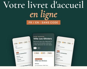 Livret d'accueil Airbnb en ligne FR EN | Guide voyageur sur téléphone, messages, checklist ménage, location saisonnière et gîte