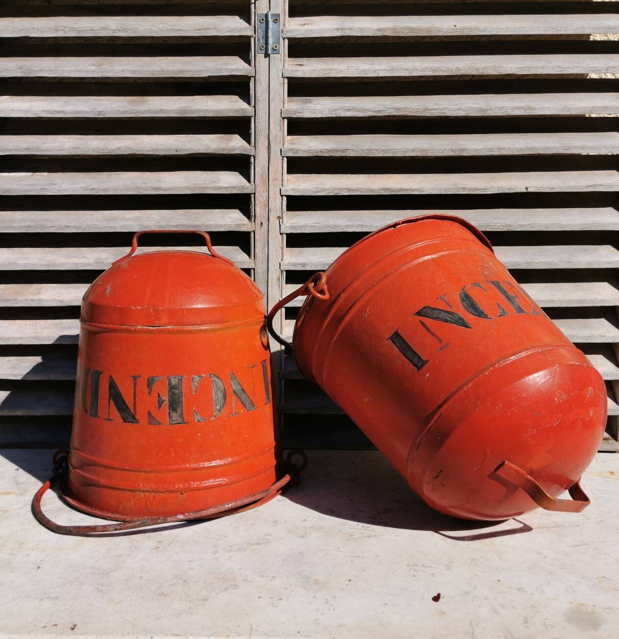 Français Pots de Plantes Vintage, Seaux à Feu, Décoration Jardin, Français Campagne.