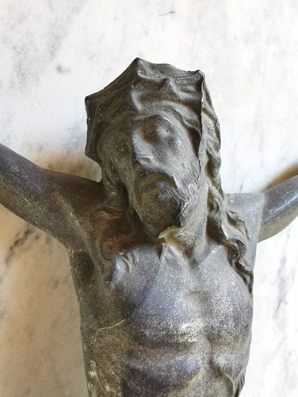 statue Antique de Jésus-Christ, Antiquités Français, Décoration Religieuse.