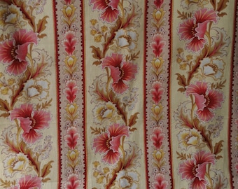 Fabrics French Vintage, French Antique Fabric , Old French Flowers, Flowers Printed Fabric, Boudoir ,Romantic home.