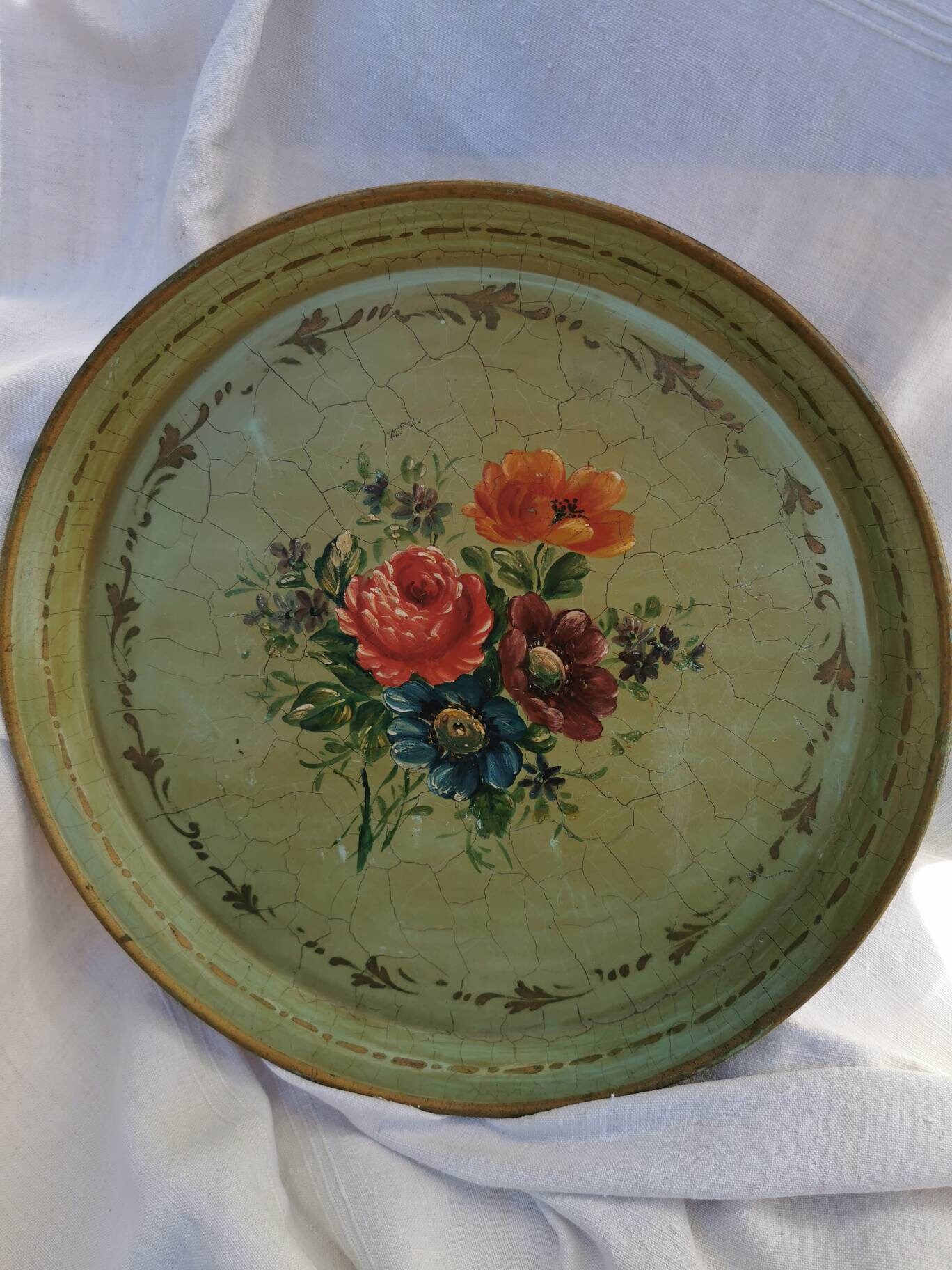 Français Vintage Décoration Intérieure, Français Roses Vintage, Tole, Fer Blanc.