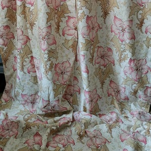 Curtains French vintage drapes, lillies , French country living, French country decor, vintage fabrics , antique French textiles, Nordic.