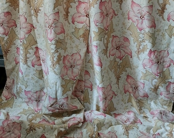Curtains French vintage drapes, lillies , French country living, French country decor, vintage fabrics , antique French textiles, Nordic.