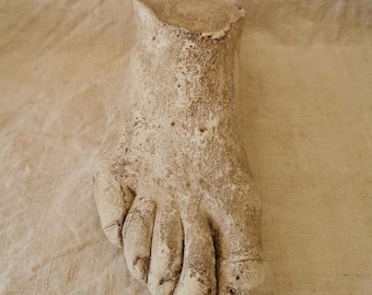 Plaster of Paris foot, Grand Tour, decorative antiques. art school models, old plaster casts. Home decor, Interior design.