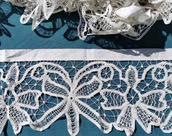Lace hand made antique, 5 metres long, Antique very wide French lace , bobbin lace,  Wedding, re-enactment, projects, trimming, dressmaking.
