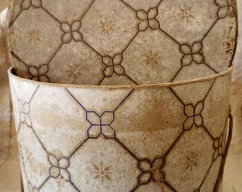 French Hatbox, Antique Wallpaper, Dominote Paper, Decorative Paper, Boudoir Hat Box: 1890s Shabby Decor