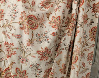 Fabric French Vintage , French Antique, Textiles Provençal ,Teinte Indienne, Printed Cotton, Textiles,  Provence, French Country Living