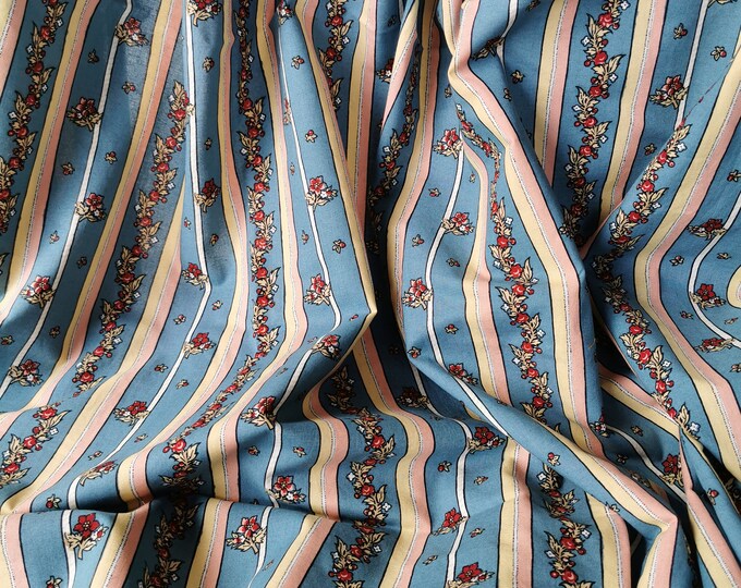 Vintage Provencal Fabric, French Country Decor, French Vintage Roses ...