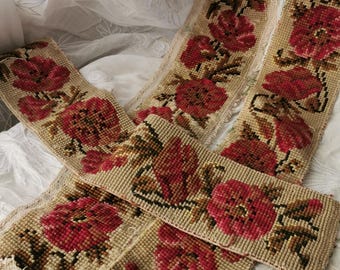 Tapestries, Needlepoint, sewing, French Tapestry,  Vintage   Pillow, Napoleon III , Antique Textiles, French Country Decor, Cottage core.