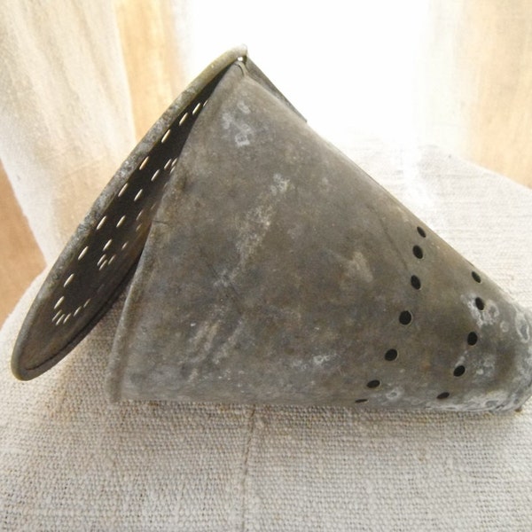 French Vintage Zinc, Cheese Mould  Dairy French Farmhouse Antique Zinc