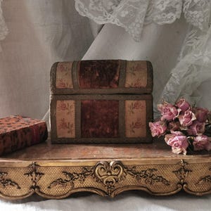 Velvet & Silk Boudoir Box: French Antique Jewelry Casket