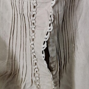 French Vintage  Nightgown / Dress Hand Embroidered Whitework Monogram L