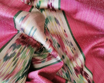 Silk fabric vintage, silk ikat, Cushion making, French textiles, projects, sewing, Chateau chic, French textiles, Paris, interior decor