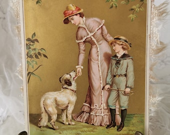 French Antique Valentines  Card Ephemera Paper Shabby Decor, Cottage Core.