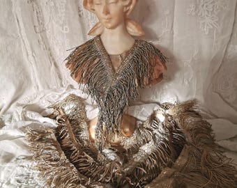 Gold Bullion Trim Antique Fringe Trim, 18th/19th Century Costume Braids