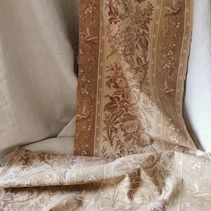 Textiles antique ,French vintage romantic fabric, boudoir decor, French vintage floral. 19th century textiles.