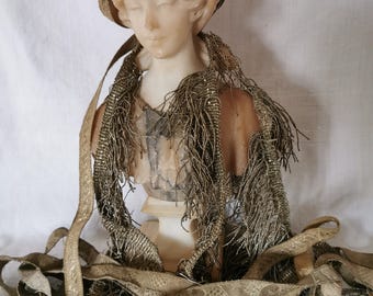 Antique Silver Gold Bullion  Fringe and Braid, 18th/19th Century Costume Trim