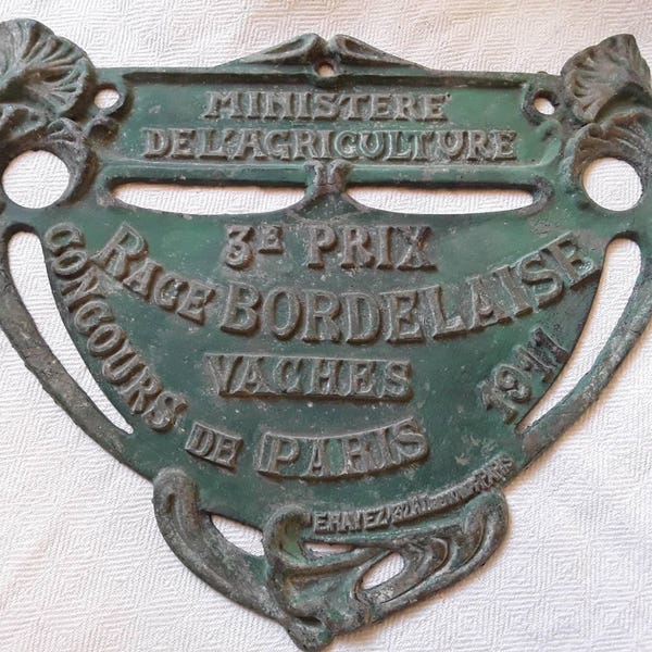 Sold to V ,French, Vintage, Plaque, Huge,  Art Nouveau, Paris, 1911, Farmhouse,   Cuisine, Kitchen, French Decor, Film Prop, Rare,  Loft