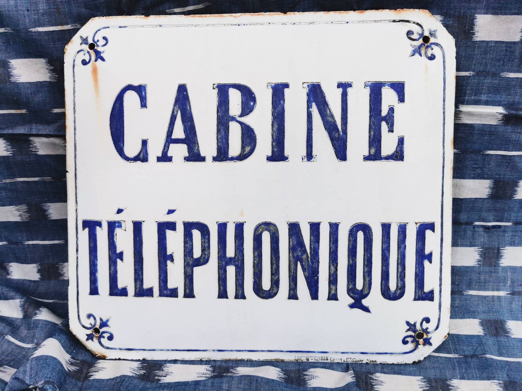 Français Décor Mural en Émail, Espace Téléphonique.