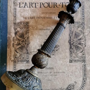 Antique CandlestickFrench Vintage , Antique France ,French Empire, Bronze Candlesticks , Ornate Candle Stick, Chateau Shabby.