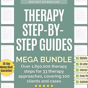 Therapy Step-by- Guides Mega Bundle • Healing Steps, Counseling, Session Flow, Treatment, Roadmap