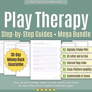 Lekterapi • Steps Mega Bundle • Verktyg, Sessionsflöde, Rådgivning, Mallar, Färdplan, Behandling, Barn