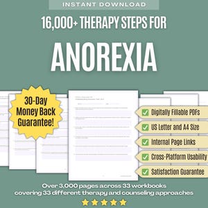 Anorexi • Megapaket för terapisteg • Färdplan, behandling, läkning, sessionsflöde, guide