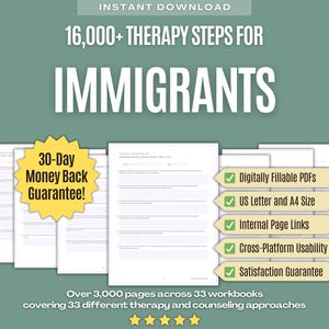 Immigranter • Megapaket med terapisteg • Färdplan, behandling, läkning, sessionsflöde, guide