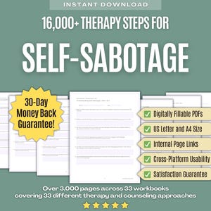 Självsabotage • Megapaket med terapisteg • Färdplan, behandling, läkning, sessionsflöde, guide