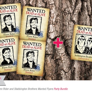 Tangled Party Bundle: Flynn Rider and the Stabbington Brothers Wanted Flyers (Digital File)