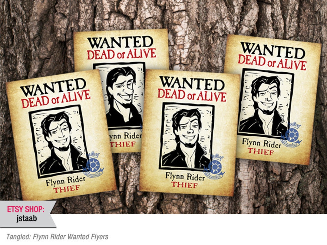 塔の上のラプンツェル フライヤーズ：フリン・ライダー指名手配チラシ