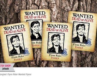 Tangled Flyers: Flynn Rider Wanted Flyers (Digital File)