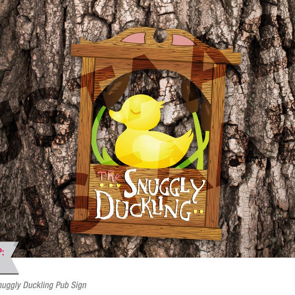 Tangled Party: Snuggly Duckling Pub Sign (Digital File)