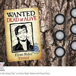 Tangled Party Game: &quot;Pin the Frying Pan&quot; on Flynn Rider Poster and Frying Pans (Digital File)