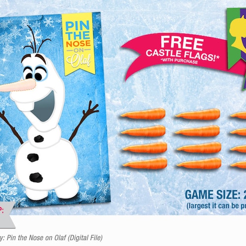 24x36 frozen party game pin the nose on olaf digital file etsy canada