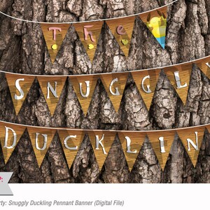 Tangled Party: Snuggly Duckling Pennant Banner (Digital File)