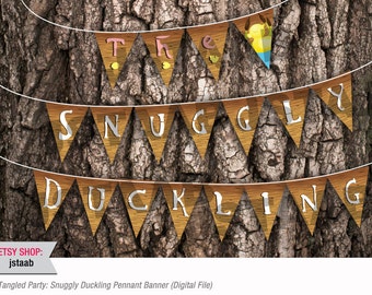 Tangled Party: Snuggly Duckling Pennant Banner (Digital File)