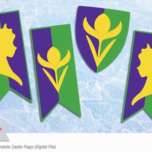 Frozen Party: 11x17 Arendelle Castle Flags (Digital File)