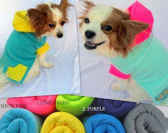 Dog Hoodies Custom Sizes in Small Medium and Large Super soft fuzzy fleece