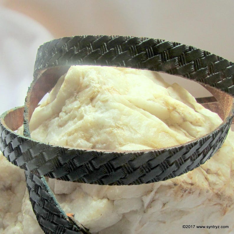 Basket Weave Green Turquoise Leather Dog Collar Custom Cut to Etsy